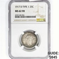 1917-D Standing Liberty Quarter NGC MS62 FH Type