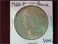 1922 P PEACE SILVER DOLLAR 90% UNC