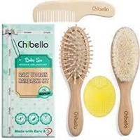 Chibello Baby Spa, Baby Wooden Hairbrush Set