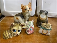 Cat Planter & Figurines
