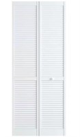 36 in. x 80 in. Solid Core Louver Pine White Wood