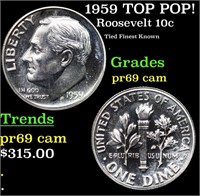 Proof 1959 Roosevelt Dime TOP POP! 10c Graded pr69