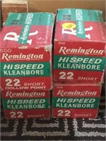 4 boxes of “Remington” 22 short  hollow points