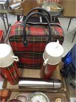 Vintage thermos and carry bag