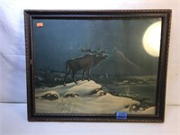Framed Lithograph, “Call of the Night”, 19 ½” x15