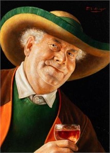 Painting of a Drinking Man, Otto Eichinger.