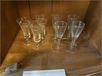 STEMMED SHOT GLASSES LOT