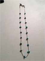 Fine Sterling Silver Turquoise Stone Necklace