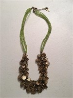 Fun Coldwater Creek Green & Gold Necklace