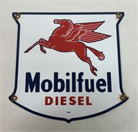 ANTIQUE PORCELAIN MOBILFUEL DIESEL SIGN