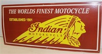 ANTIQUE PORCELAIN 36" INDIAN MOTORCYCLE SIGN