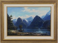 Ivan Clarke (20th c.)  New Zealand landscape
