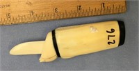 5" fossilized carved ivory and baleen knife with a