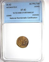 54 AD Judea Antonius Felix NNC XF40 AR Prutah