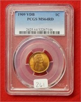 1909 VDB Lincoln Wheat Cent PCGS MS64 RD