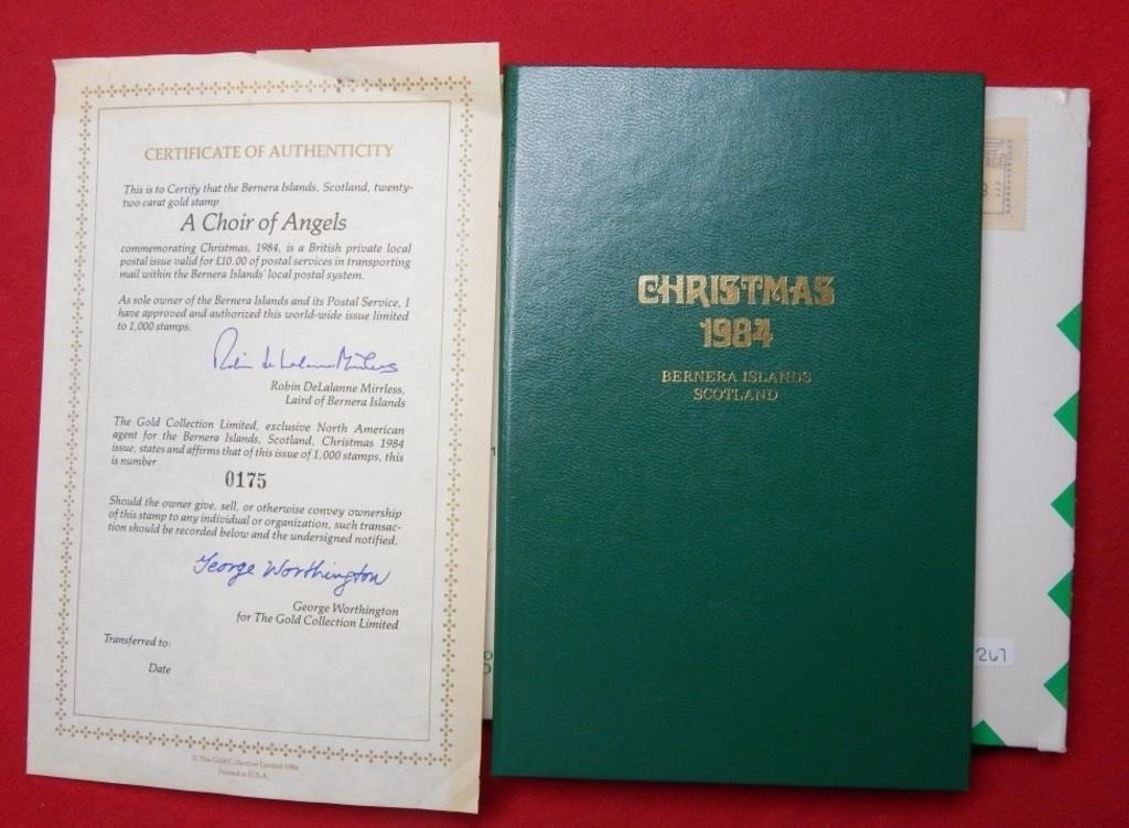 1984 Christmas Choir of Angels 22Kt Gold Stamp