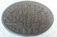Cast Iron "The Cowboy" Sign