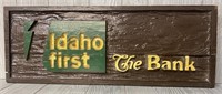 Vintage "Idaho First Bank" Sign