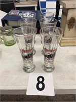SET OF 6 BUDWEISER BEER GLASSES