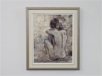 Original School Of Picasso Nude Oil Painting