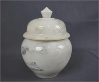 Hand Cut Polished Marble Urn with Lid