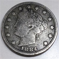 1884 Liberty V Nickel High Grade