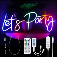 Lets Party Neon Sign for Wall Decor