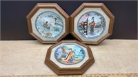 3 Framed Asian Collector Plates