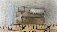 3 Old Wooden Needle Holders