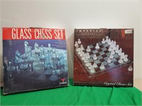 (2) Chess Sets,  One Glass and One Crystal