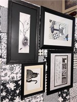 4 frames black & white prints
