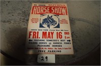Cardboard Smyrna Horse Show Sign (1969)