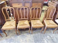 Louis XV Side Chairs With Rush Bottom Seats
