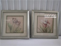 2 Floral Prints 15" T x 15" W