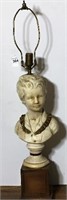 Nice Youth Bust Ceramic Lamp with Wood Base