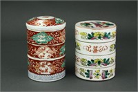 2 Pieces of Chinese Porcelain Step Boxes