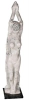 ABSTRACT NUDE FEMALE IN POLISHED CARARA MARBLE