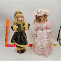Victorian Porcelain Doll with Pink Roses-17" Tall