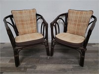 Pair of Hurricane Vinewood bamboo patio chairs
