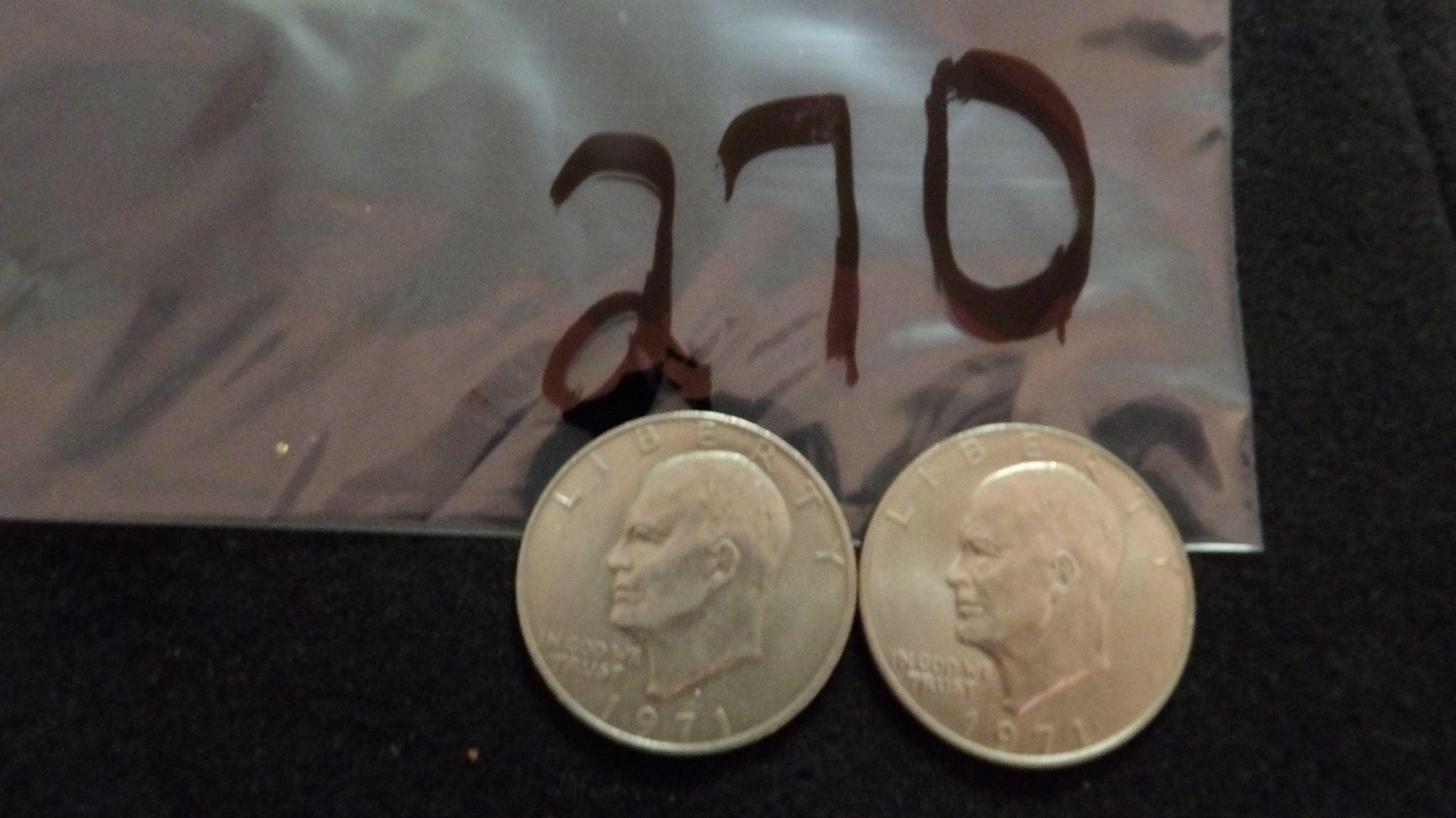 2) Eisenhower 1971 Silver Dollars
