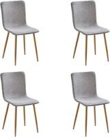 Set of 4 Fabric Dining Chairs, Gray