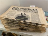 About 40 issues of Harper's Weekly newspaper