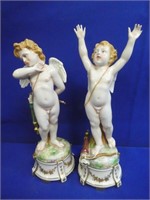 (2) Capodimote Cherub Figurines