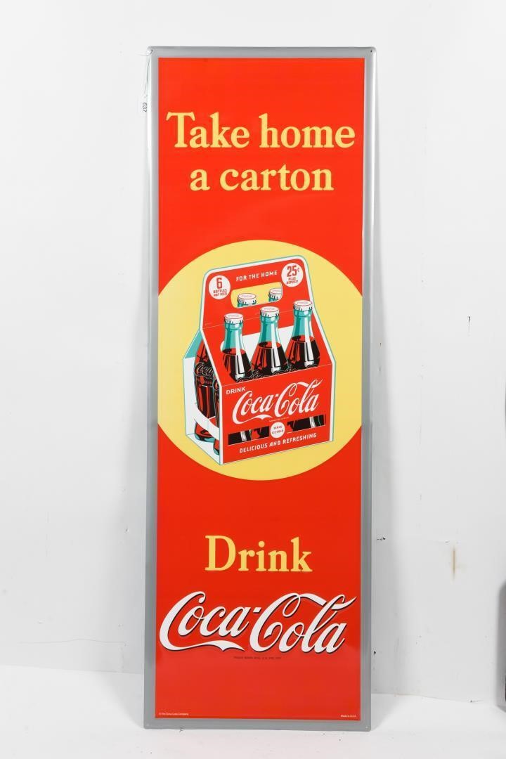 COCA-COLA "TAKE HOME A CARTON" SST SIGN -REPRO