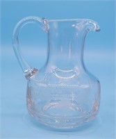 Small Etched Floral Juice Pitcher