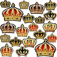 PAGOW 20pcs Queen Embroidered Iron on Patch
