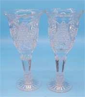 (2) Pressed Cut Glass Goblets