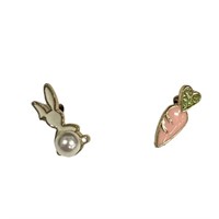 Adorable Bunny & Carrot Stud Earrings
