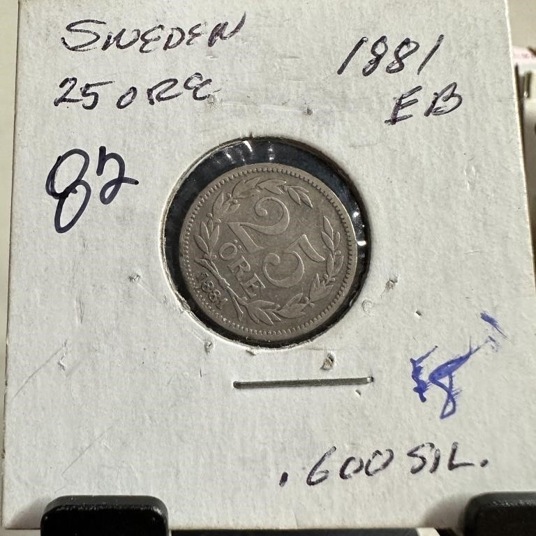 1881 25 ORE SILVER COIN
