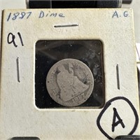 1887 SEATED LIBERTY SILVER DIME